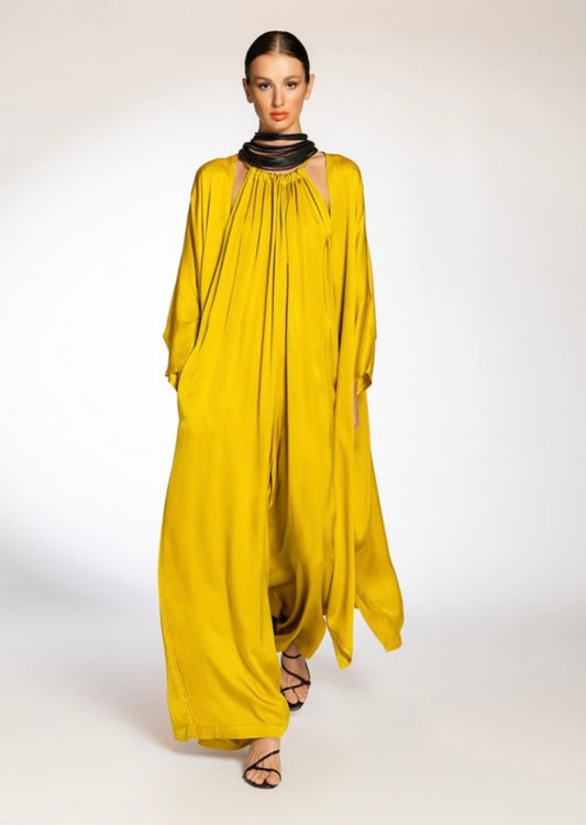 Gold Jacket Abaya Plain Elxis